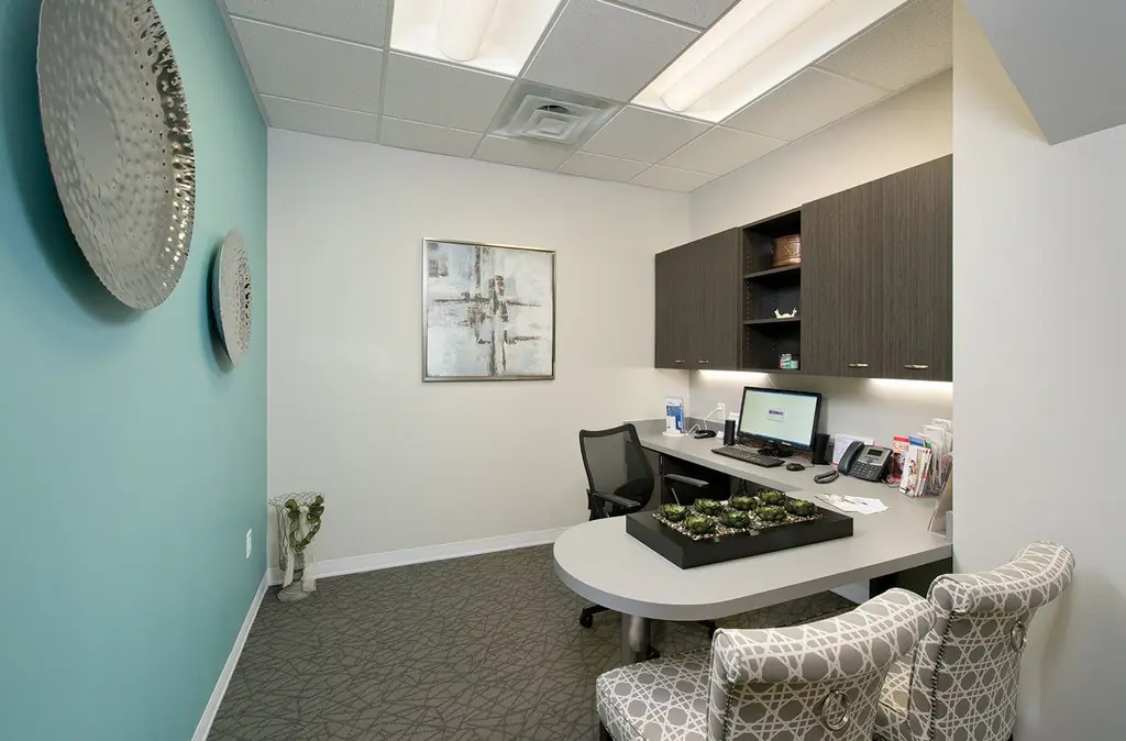 Completed dental practice consult room from a MAG Builders commercial build-out